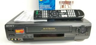 Sony Slv - N50 Vhs Vcr Video Cassette Player Recorder Hifi Stereo Remote Av Tape