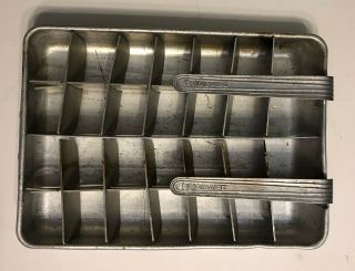 Vintage Frigidaire Double Wide Aluminum Metal Ice Cube Tray W/ Divider