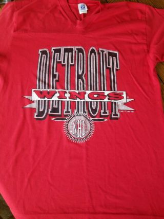 Vintage Detroit Red Wings Logo 7 Nhl Hockey Shirt Size Mens Large Retro