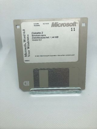 Vintage 1994 Microsoft Word for Windows Ver 6.  0 3.  5 Floppy Discs 10 Set 004 2