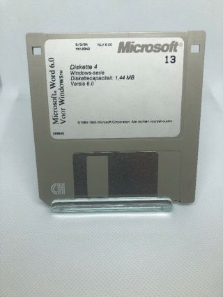 Vintage 1994 Microsoft Word for Windows Ver 6.  0 3.  5 Floppy Discs 10 Set 004 4