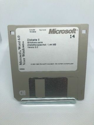Vintage 1994 Microsoft Word for Windows Ver 6.  0 3.  5 Floppy Discs 10 Set 004 5