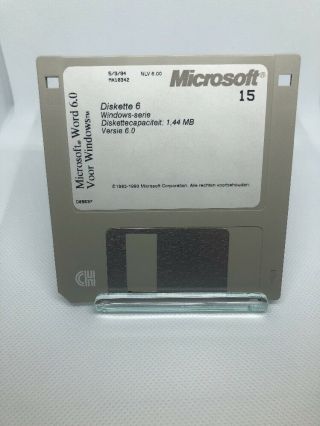 Vintage 1994 Microsoft Word for Windows Ver 6.  0 3.  5 Floppy Discs 10 Set 004 6