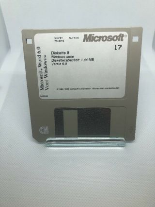 Vintage 1994 Microsoft Word for Windows Ver 6.  0 3.  5 Floppy Discs 10 Set 004 8