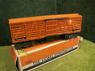 Vintage Lionel O Scale Train Car 3656 Operating Cattle Car With Tatt 6656 Ob