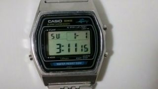Vintage men ' s Casio W - 35 248 Marlin Digital Watch Stainless Steel. 2