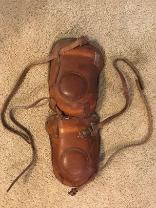 Vintage Argentine Leather Equestrian Polo Knee Guards
