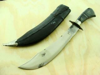 Big Vintage Carbon Steel India Horn Fighting Bowie Knife Hunting Knives Tools Nr