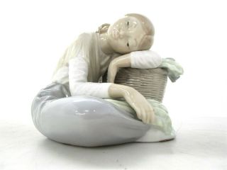 Vintage Lladro Porcelain Figure Girl And Fruit Basket 1087 2nd Mark.