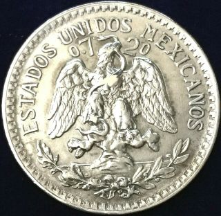 Vintage 1945 Mexico Silver Eagle 50 Centavos Coin Au