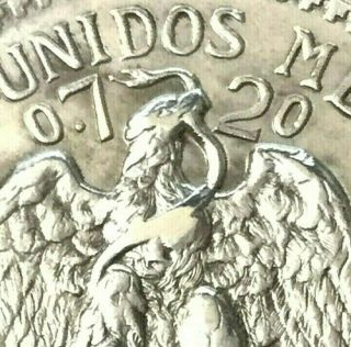 Vintage 1945 Mexico Silver Eagle 50 Centavos Coin AU 3