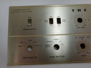 The Fisher Model X - 100 Tube Amp Faceplate 3