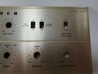 The Fisher Model X - 100 Tube Amp Faceplate 5
