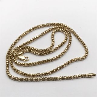 Vintage 9ct Gold On Solid Sterling Silver Popcorn Snake Ladies Necklace 22 "