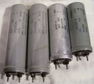 Four Western Electric Capacitors For Amplifier Use