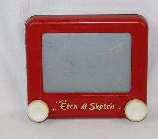 Vintage Travel Etch A Sketch Pocket Size Classic Red By Ohio Art Toy