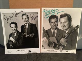 Vintage Jim & Jesse Mcreynolds Bluegrass Autographed Promo Photograph 8x10
