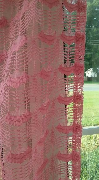 Vintage Ornate Pink Lace Shower Curtain Elegant 1970 