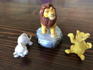 Vintage Walt Disney The Lion King Set Of 3 Ceramic Porcelain China Figurines