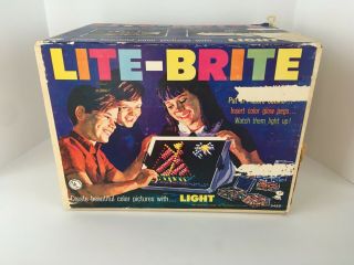 1967 Lite Brite Vintage Hasbro Light Bright More Than 400 Pegs 5455