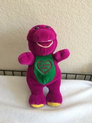 Vtg Barney The Purple Dinosaur Plush Toy Doll I Love You 10 " Tall