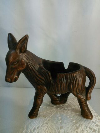 Vtg Mid - Cent Brown Donkey Jack Butt Stubborn Mule Pottery Art Ashtray Figurine