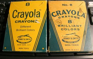 2 Packs 8 Crayola Crayons Vintage Binney & Smith Usa Classic