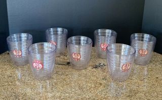 7 Vintage Tervis Tumbler Acrylic Glasses Rooster/ Chicken Patches Wall Insulated
