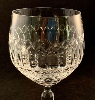 Set of 7 Vintage 12 oz.  Cut Crystal Balloon Wine Goblets - Crisscross Design 4