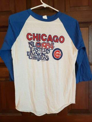 Chicago Cubs Vintage T - Shirt 1984 Nl East Division Champions - Large
