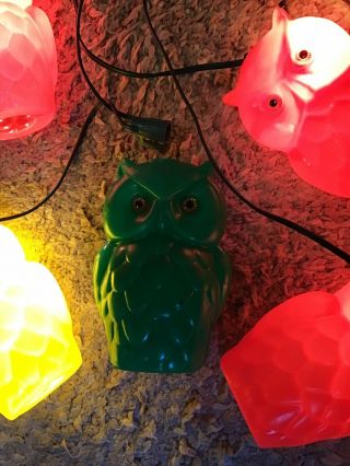 Vintage Blow Mold Owl Patio RV Party String Lights 7 Lights 3