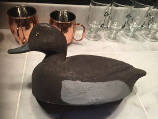 Vintage Wooden Duck Hunting Decoy Bob Snow Signed