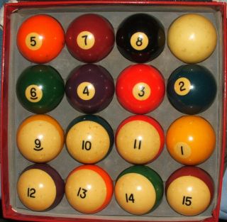 Vintage Brunswick Heritage Precision Balanced Billiard Pocket Balls 16 Ball Set