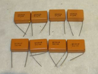 4x Stc 3.  3uf And 4.  7uf 100v Capacitors For Rogers Chartwell Ls 3/5a Crossover