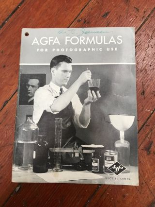 Agfa Formulas Booklet 1941 Agfa Ansco Camera 1941