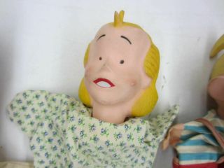 Vintage 50 ' s/60 ' s DENNIS THE MENACE Hand Puppet Set of 4 Dad Mom Margaret Dennis 4