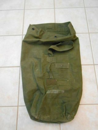 Named Vintage Us Army Duffel Bag Cotton Duck Canvas Usa Od Green Canvas