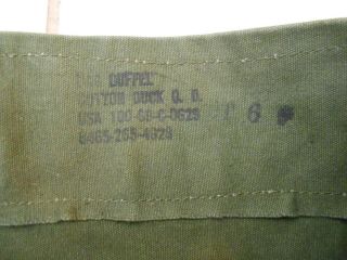 NAMED VINTAGE US ARMY DUFFEL BAG COTTON DUCK CANVAS USA OD GREEN CANVAS 2
