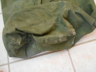 NAMED VINTAGE US ARMY DUFFEL BAG COTTON DUCK CANVAS USA OD GREEN CANVAS 5