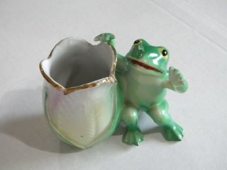 Vintage Ceramic Frog Vase Hand Painted St Japan