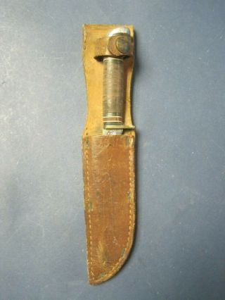 Vintage Western Usa Boy Scout America Knife W Leather Belt Sheath