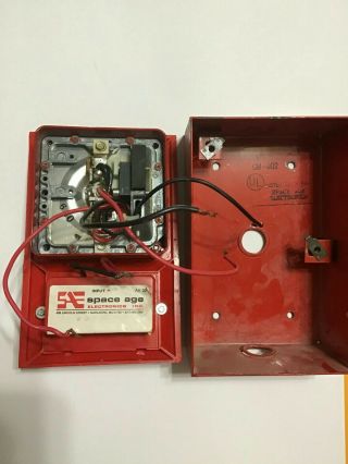 Vintage Fire Alarm Horn/Light plate with back box.  Space Age Electronics 2