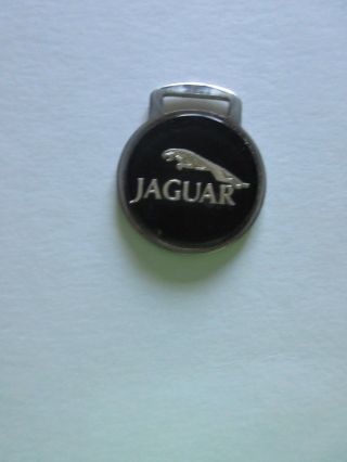 Vintage Enameled Metal Jaguar Watch Key Fob Key Chain