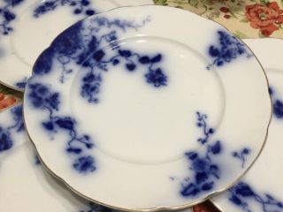 Vintage Set of 4 Flow Blue Dinner Plates 2