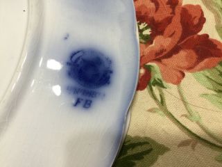 Vintage Set of 4 Flow Blue Dinner Plates 3