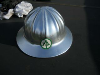 Vintage Superlite Metal Aluminum Safety Hard Hat Helmet Full Brim Pith Style