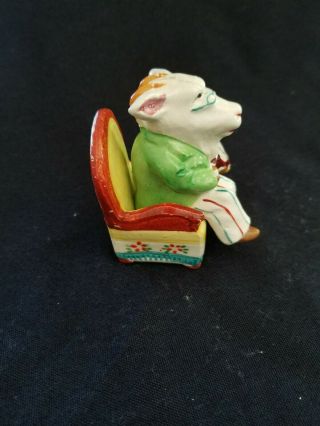VINTAGE GOAT PLAYING VIOLIN IN CHAIR SALT AND PEPPER SHAKERS JAPAN 2