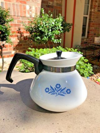 Vintage Corning Ware 6 Cup " Blue Cornflower " Teapot,  Coffee Pot