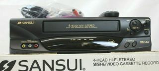 SANSUI VHF6010 VCR VHS Player/Recorder with Remote & Box 2