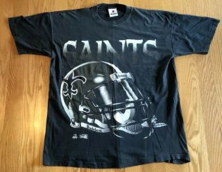 Vintage Riddell Orleans Saints Nfl Football Helmet Shirt Xl